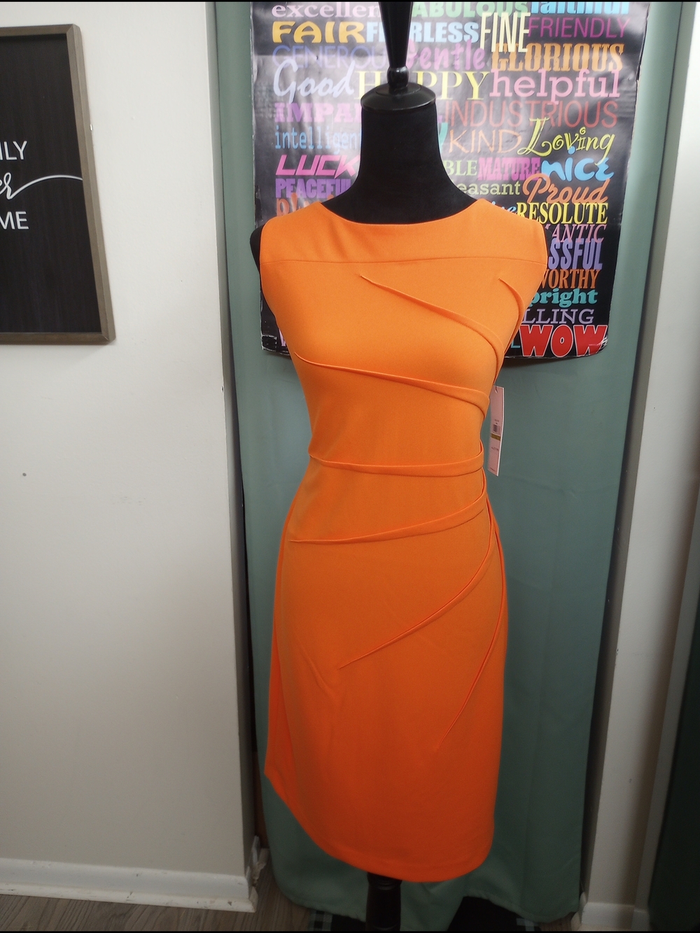 Outstanding Orange CK Sheath with Sculpted Detail